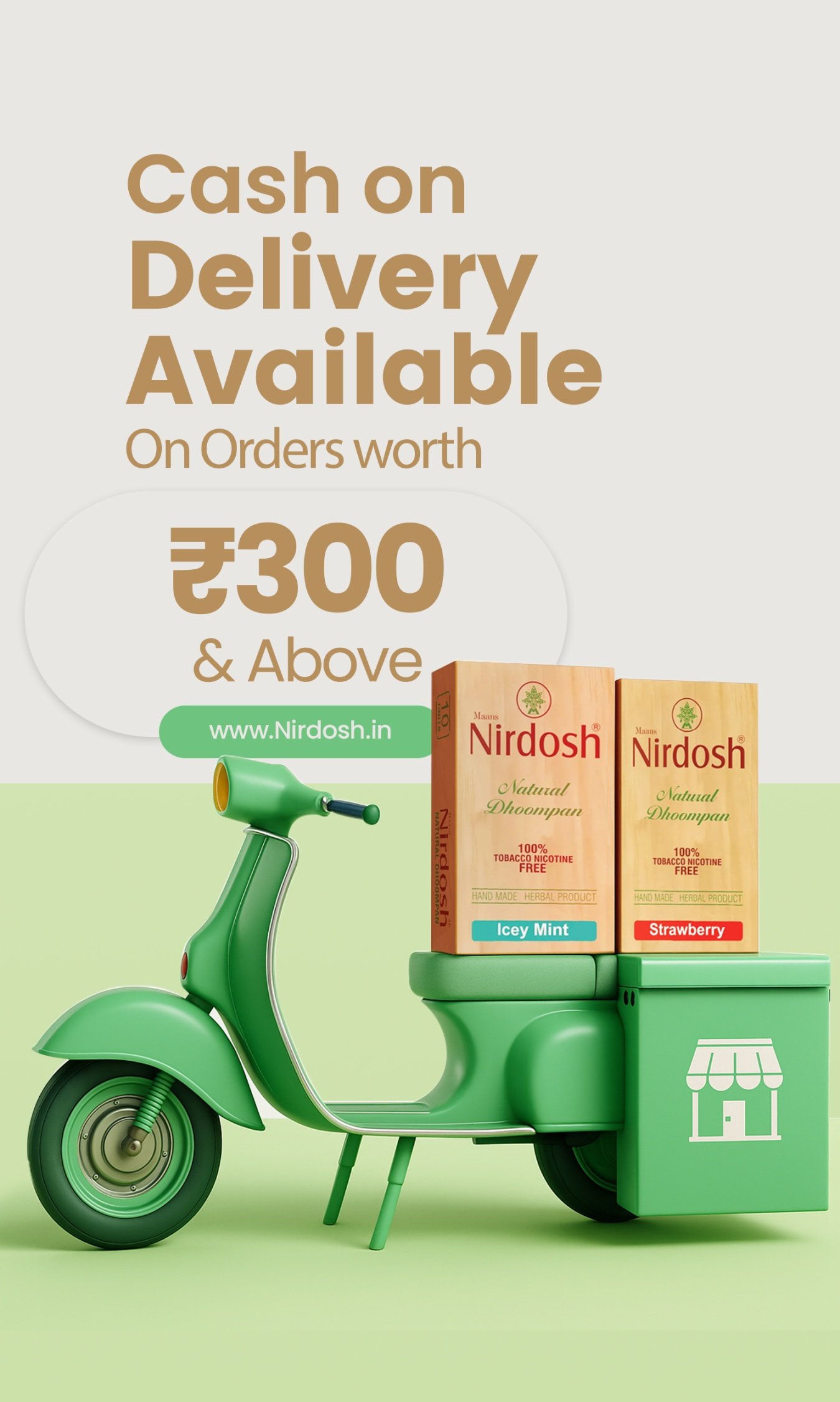 Cash On Delivery Available on Rs.300 & above | Nirdosh.in