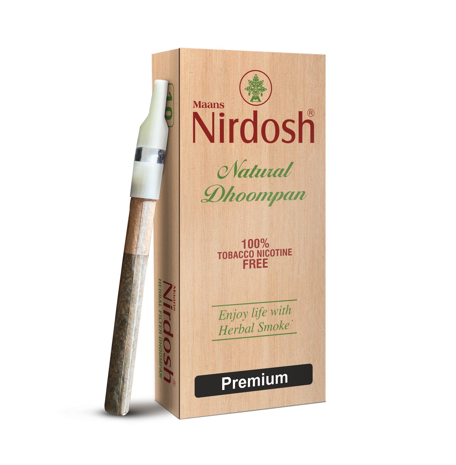 Premium (Pack of 10) | 100% Tobacco & Nicotine Free | Botanical Blend and Filter Tip Design